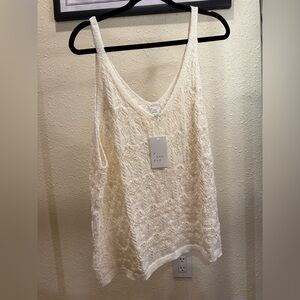 A New Day Women's White Lace Camisole 2X